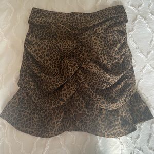 Zara ruched leopard print skirt